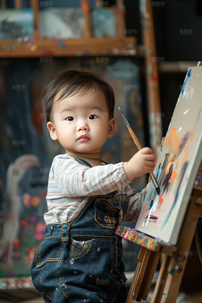 儿童绘画教学画板摄影图