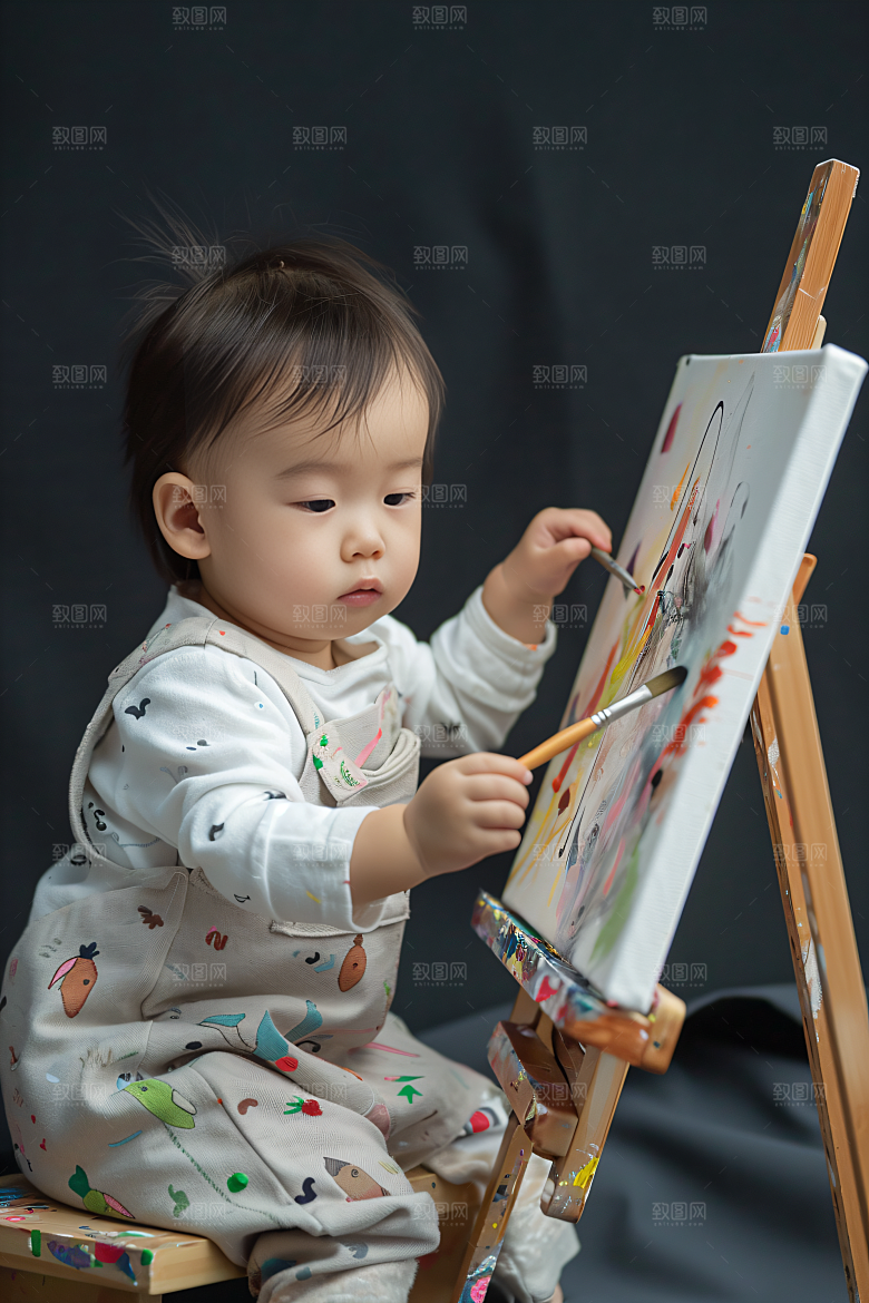 儿童绘画高清课程摄影图