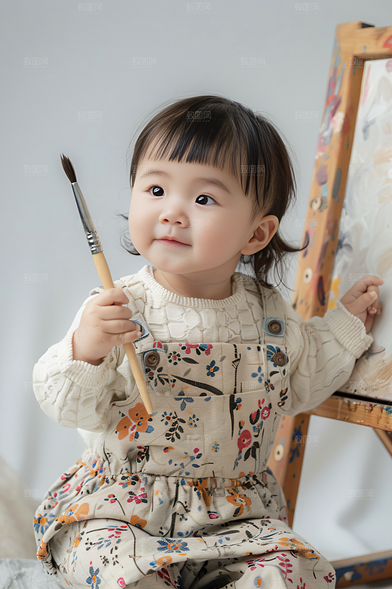 儿童绘画人物教育摄影图