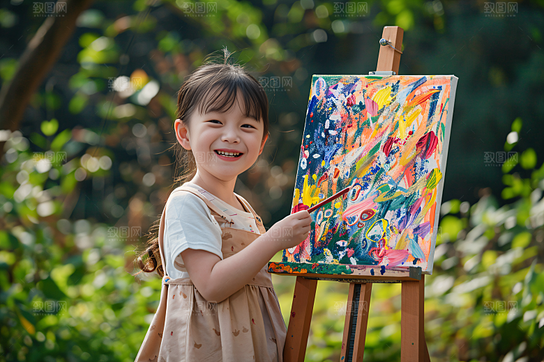 儿童绘画高清课堂摄影图