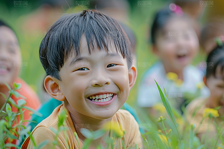 快乐儿童节小孩笑脸摄影图