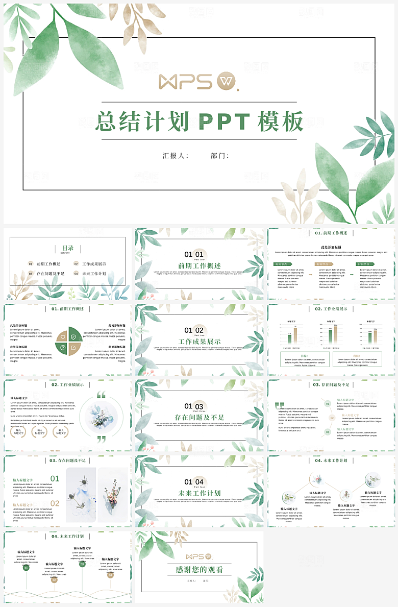 年终总结汇报模板PPT