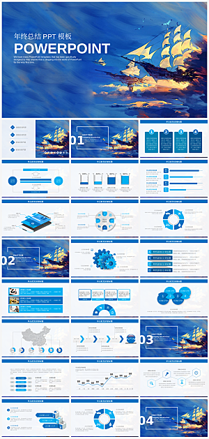 公司扬帆起航总结汇报报告模板PPT