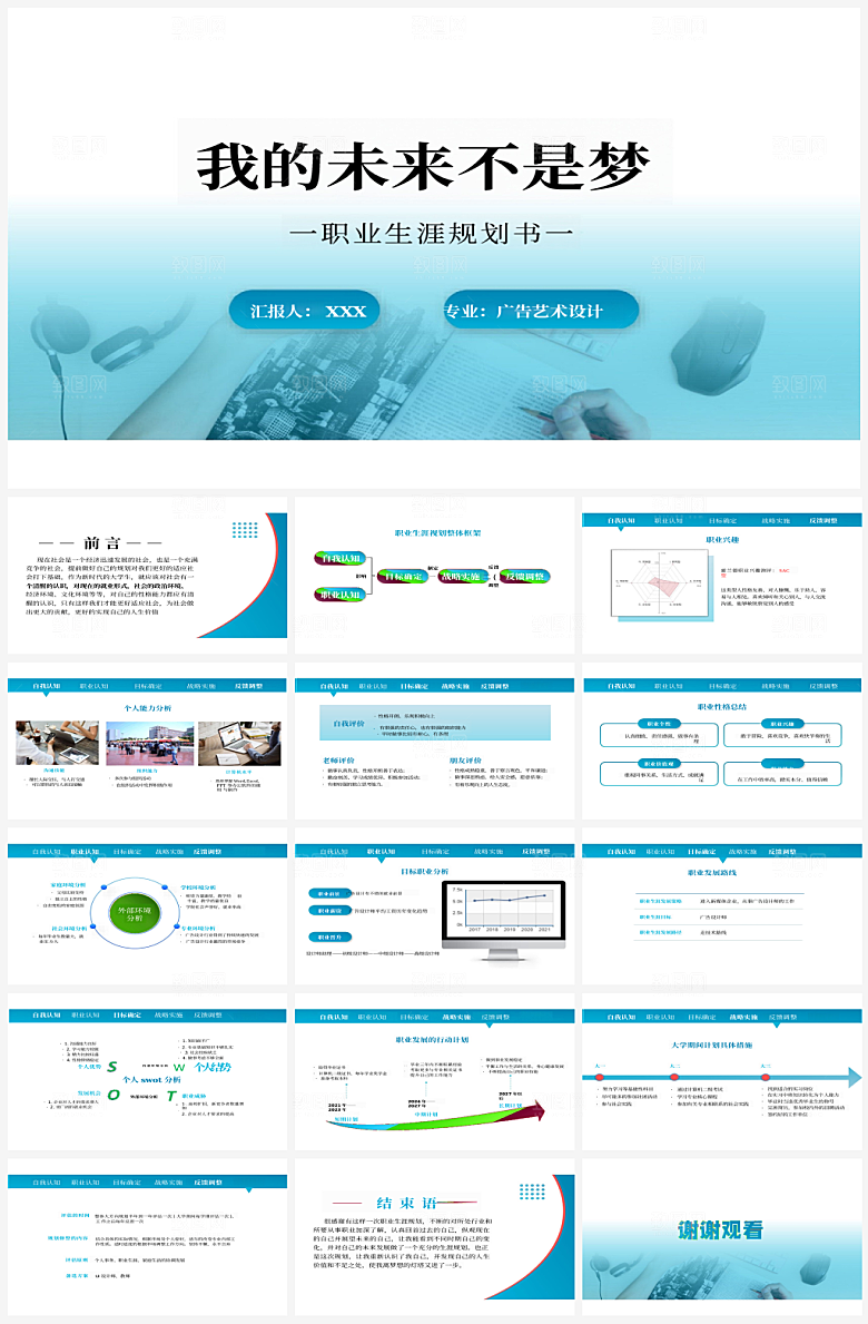 大学生职业生涯规划模板PPT
