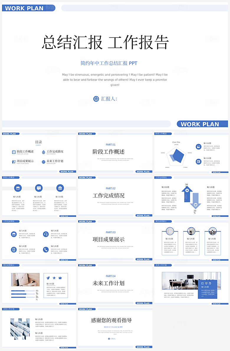 年终总结汇报述职报告模板PPT