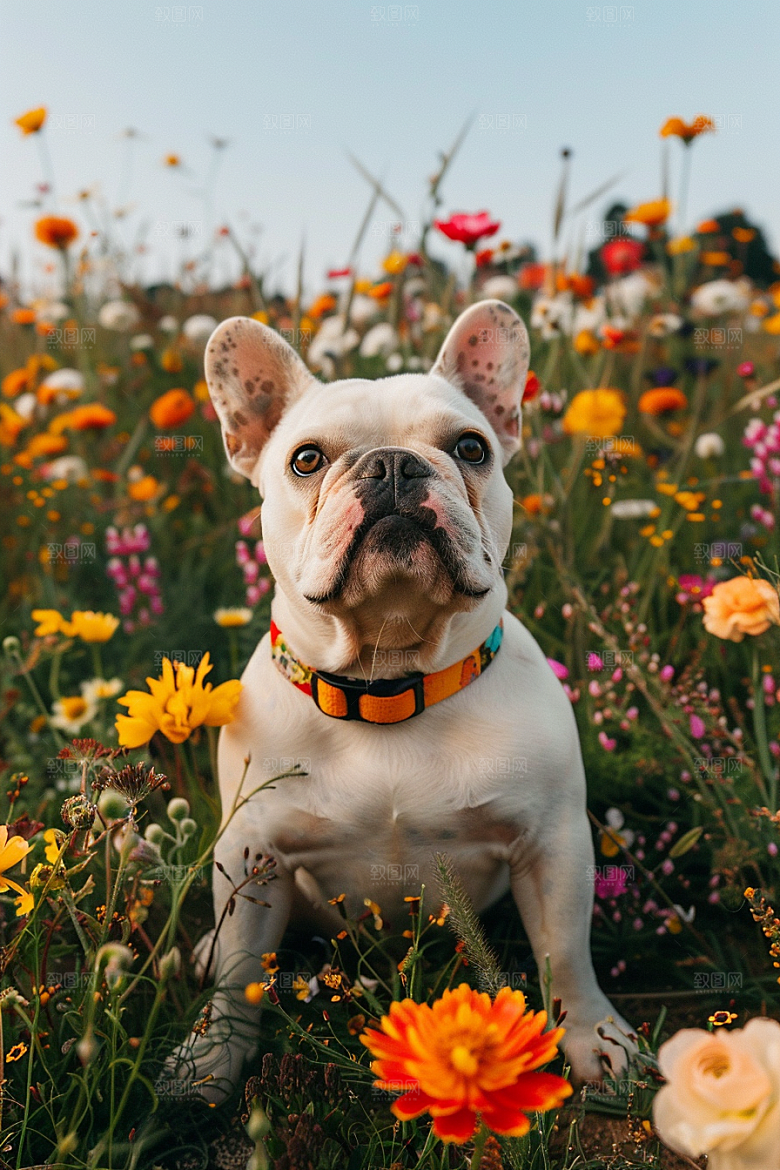 法国斗牛犬牧牛犬可爱摄影图