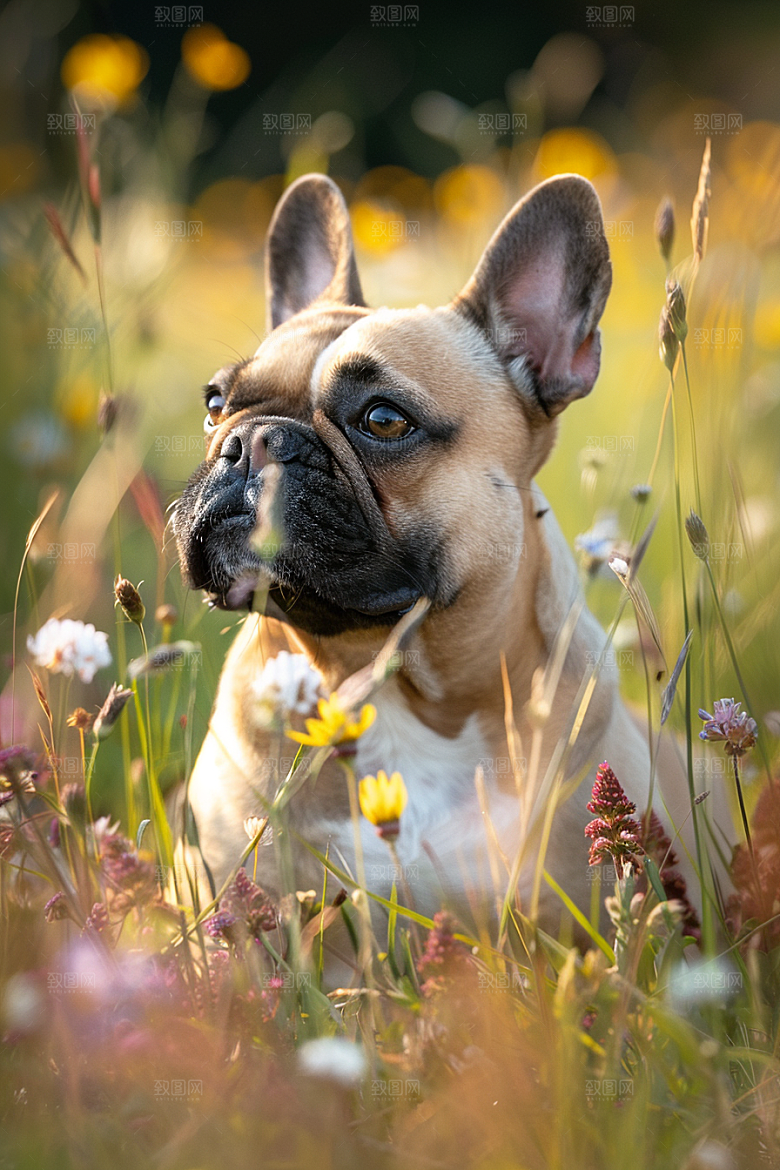 法国斗牛犬牧牛犬可爱摄影图