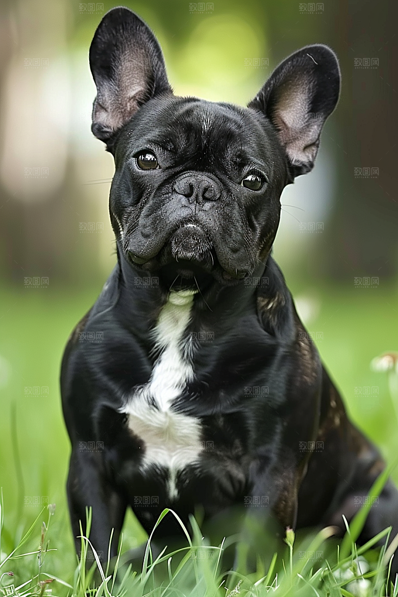 法国斗牛犬工作犬自然摄影图