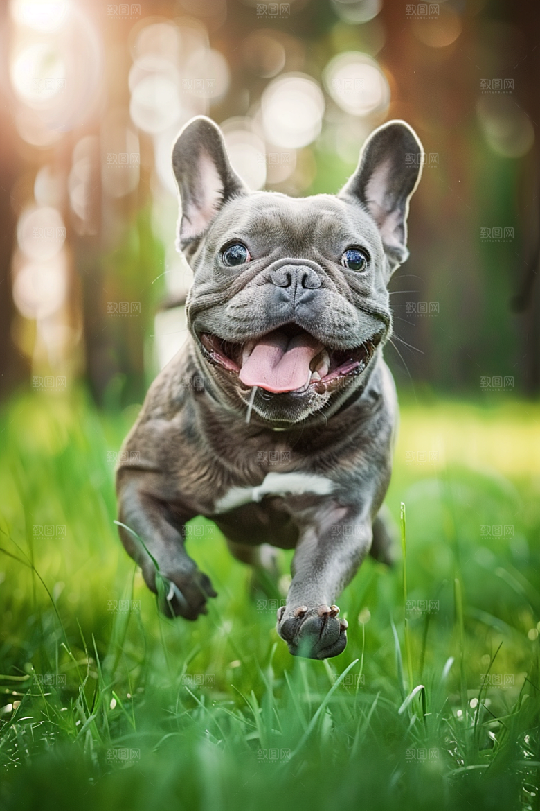 法国斗牛犬生活牧牛犬摄影图