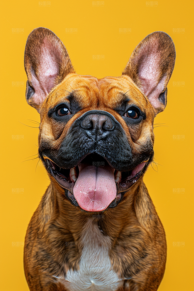 法国斗牛犬牧牛犬自然摄影图