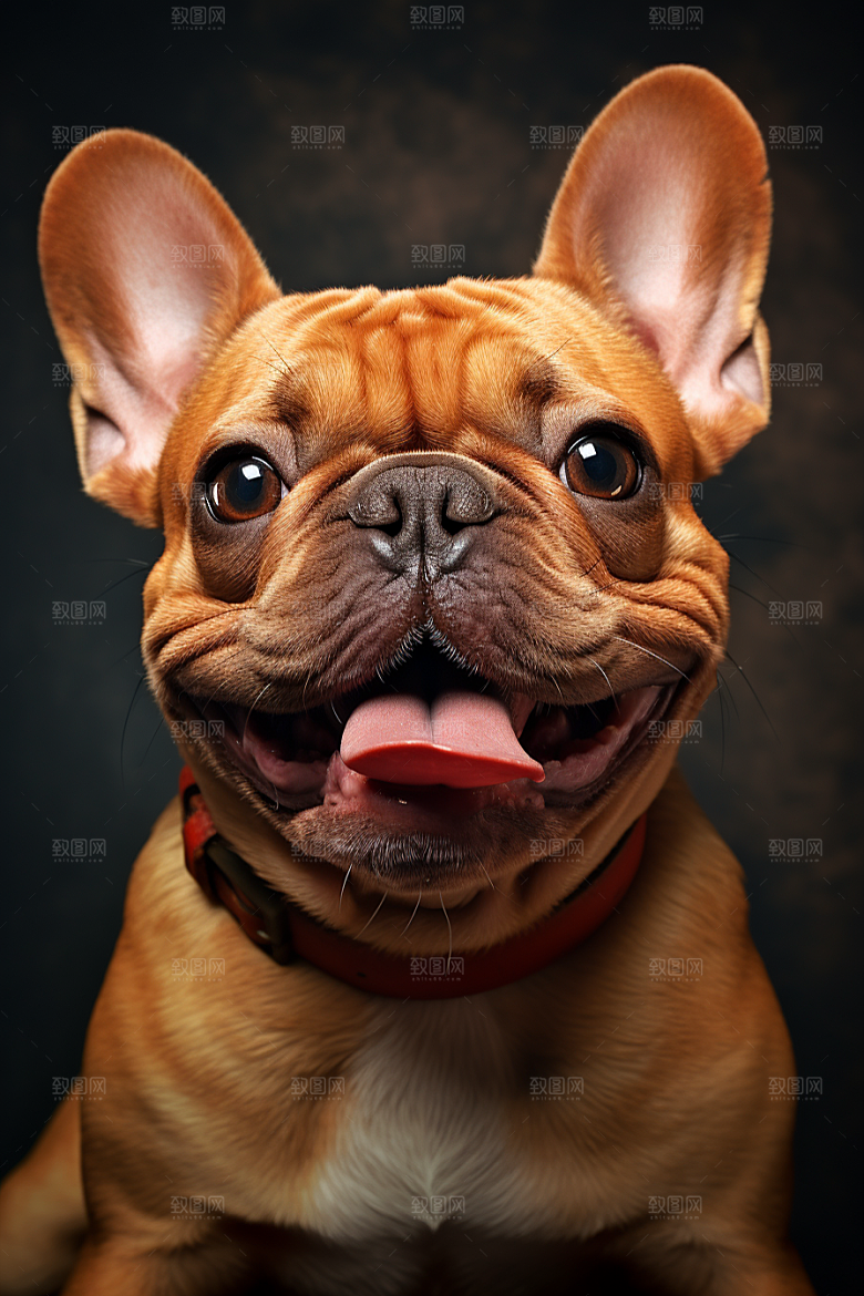 法国斗牛犬可爱工作犬摄影图