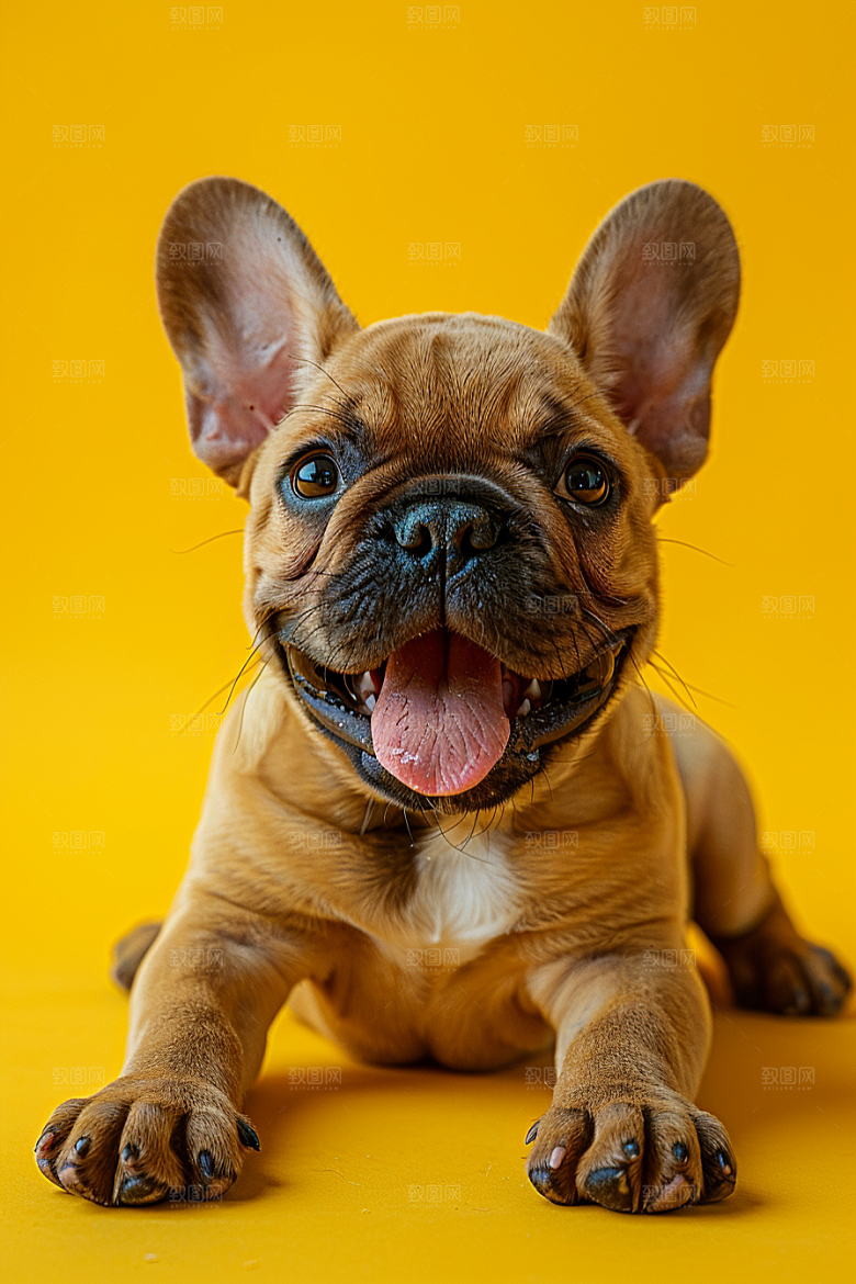 法国斗牛犬牧牛犬自然摄影图