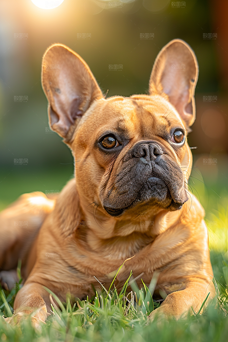 法国斗牛犬牧牛犬伴侣动物摄影图