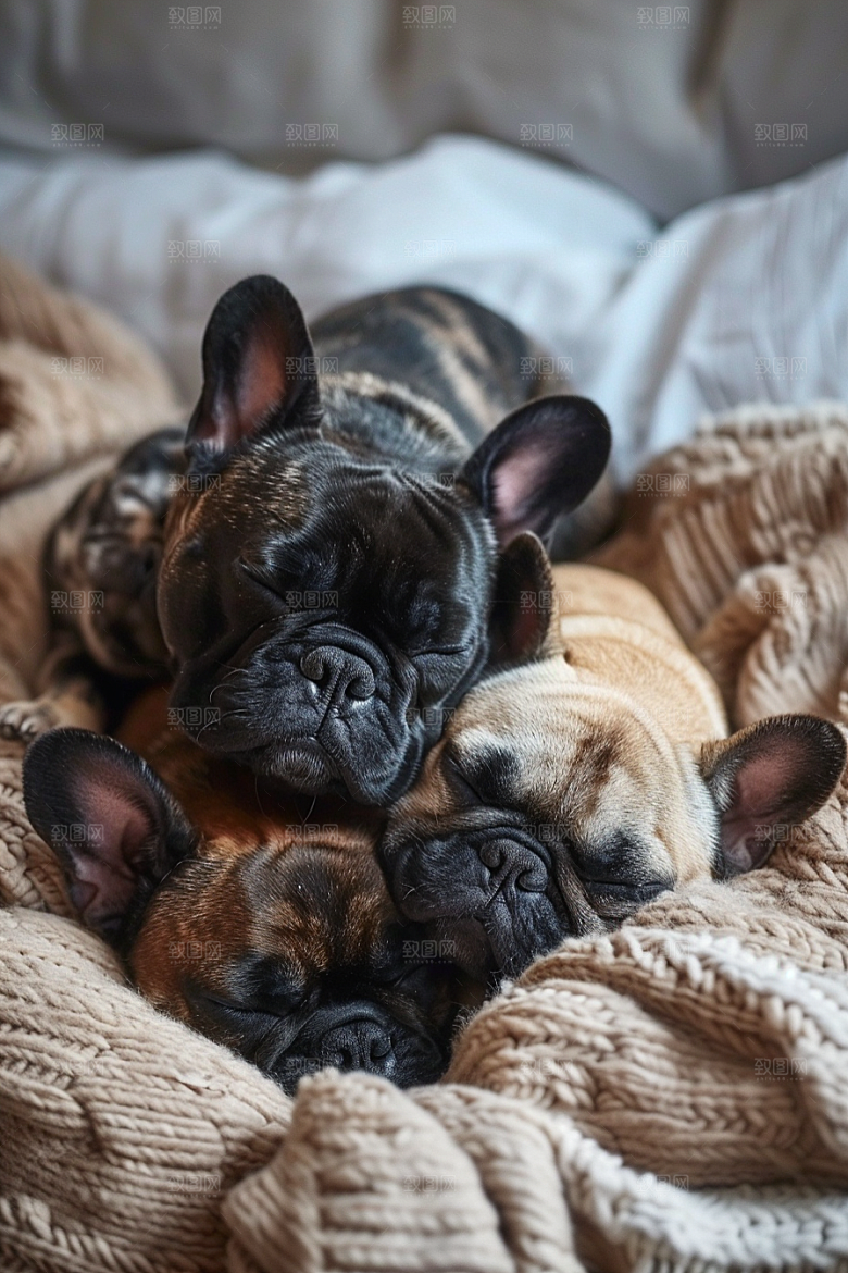 法国斗牛犬养宠牧牛犬摄影图