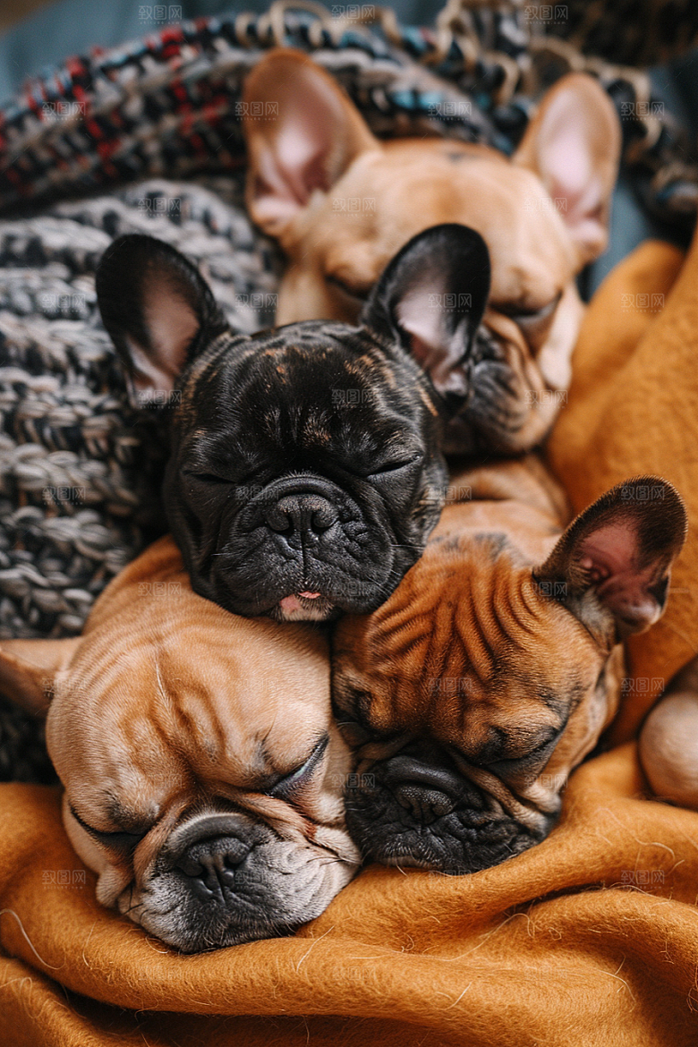法国斗牛犬伴侣动物牧牛犬摄影图