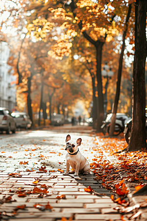 法国斗牛犬可爱伴侣动物摄影图