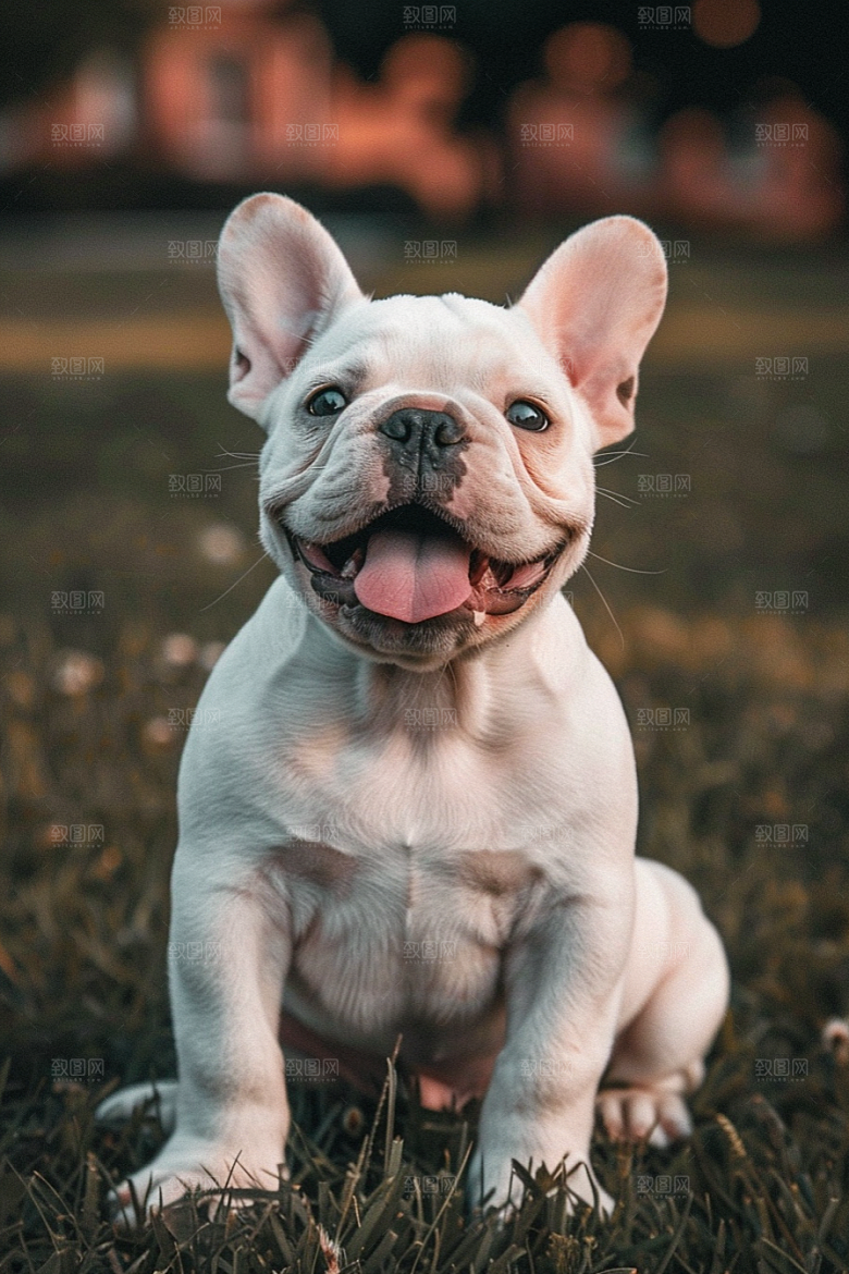 法国斗牛犬生活工作犬摄影图