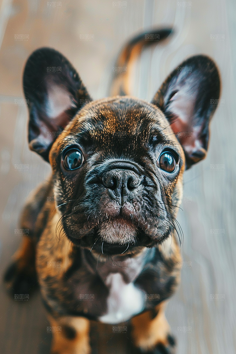 法国斗牛犬小狗工作犬摄影图