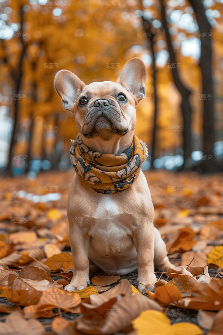 法国斗牛犬工作犬自然摄影图