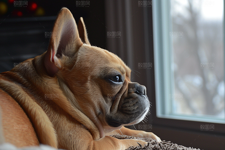 法国斗牛犬牧牛犬可爱摄影图