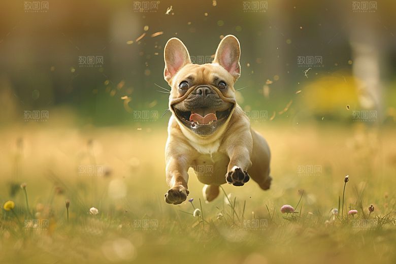 法国斗牛犬丑萌牧牛犬摄影图