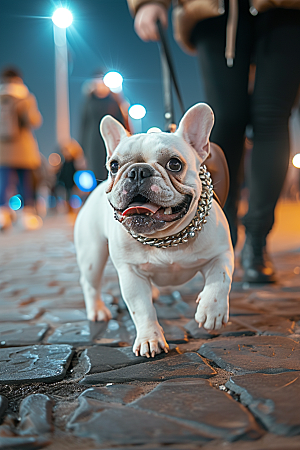 法国斗牛犬工作犬自然摄影图