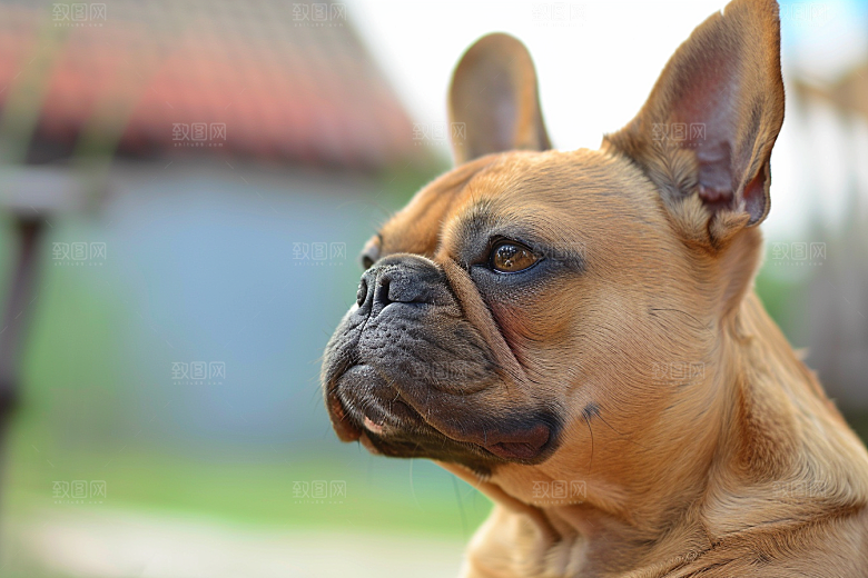 法国斗牛犬伴侣动物小狗摄影图