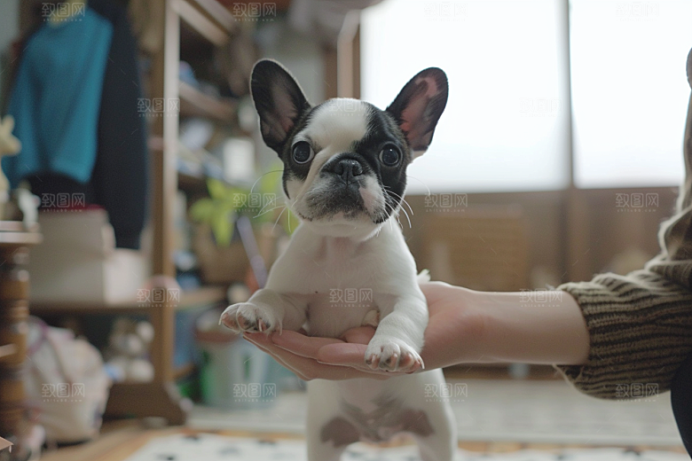 法国斗牛犬自然宠物摄影图