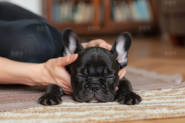 法国斗牛犬牧牛犬丑萌摄影图