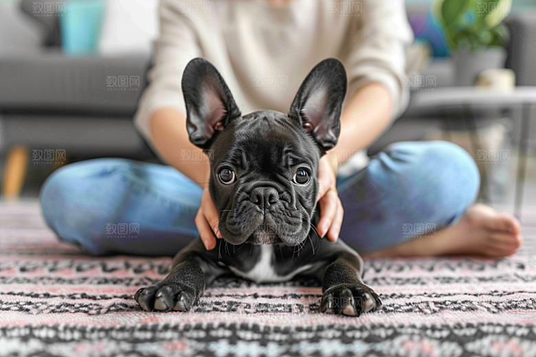 法国斗牛犬自然可爱摄影图