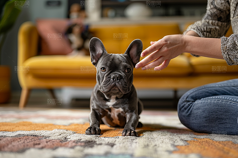 法国斗牛犬牧牛犬可爱摄影图