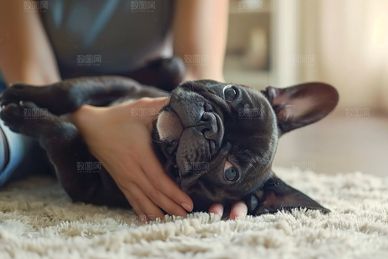 法国斗牛犬生活自然摄影图