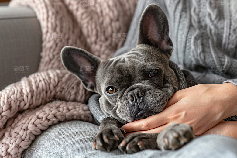 法国斗牛犬牧牛犬自然摄影图