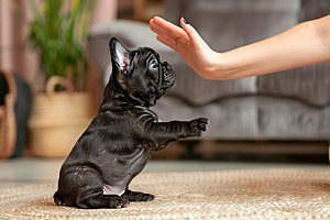 法国斗牛犬可爱伴侣动物摄影图