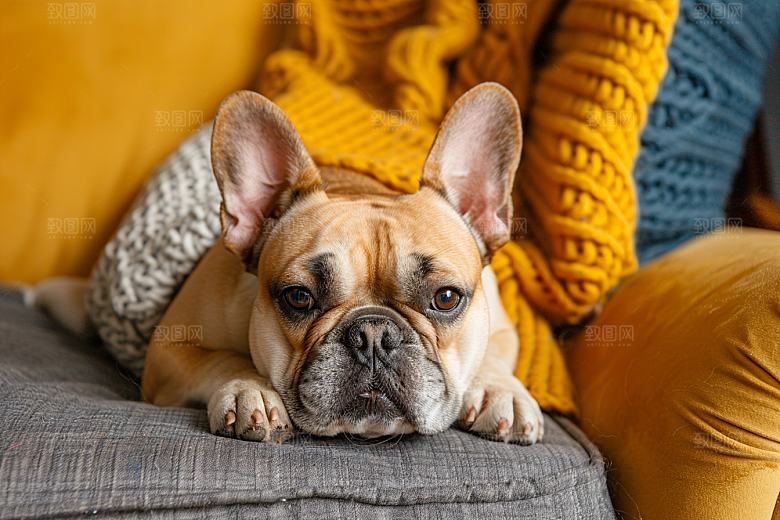 法国斗牛犬生活养宠摄影图