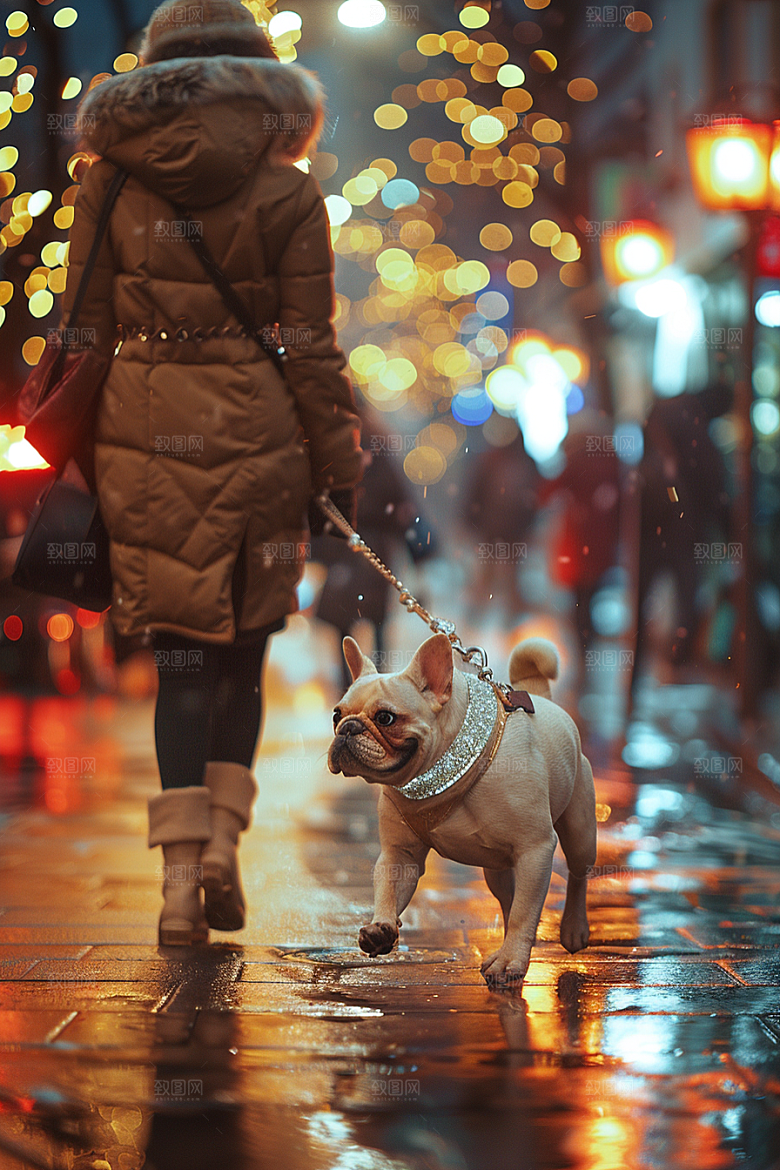 法国斗牛犬工作犬宠物摄影图