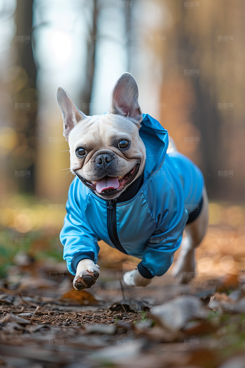法国斗牛犬丑萌自然摄影图