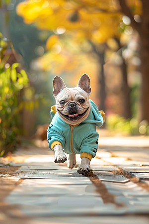 法国斗牛犬可爱宠物摄影图