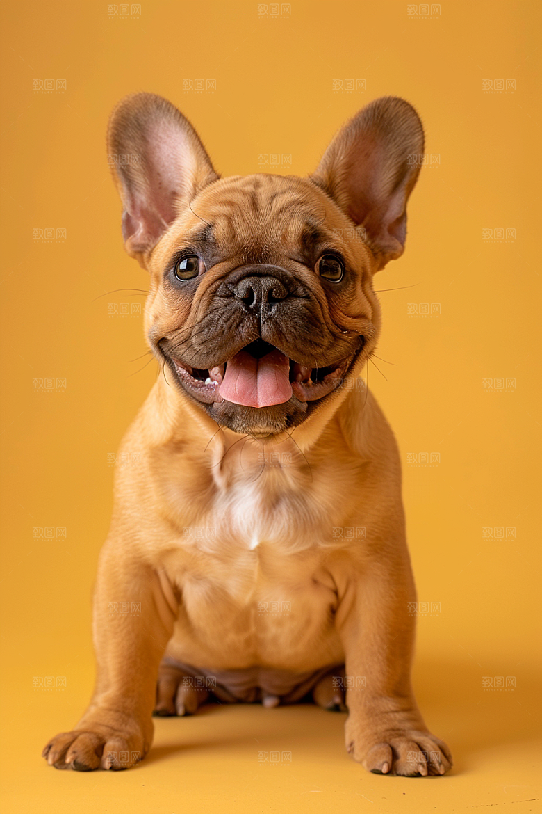 法国斗牛犬小狗牧牛犬摄影图