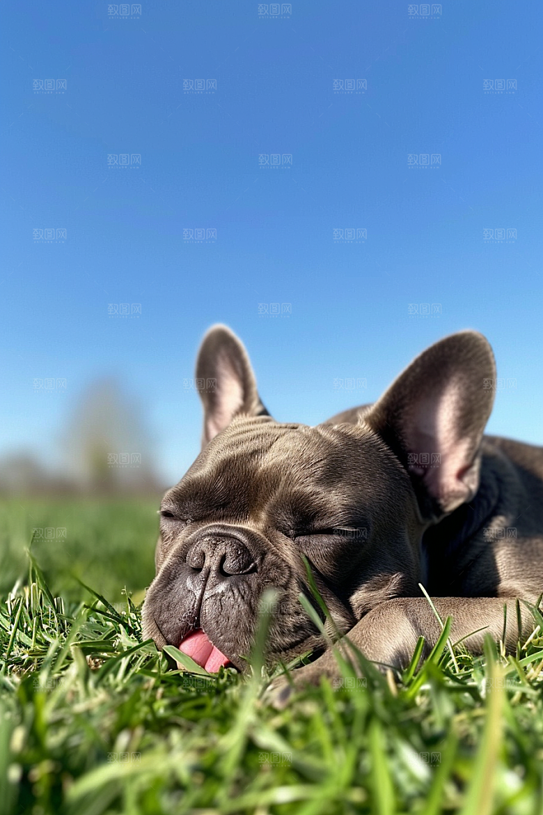 法国斗牛犬工作犬自然摄影图