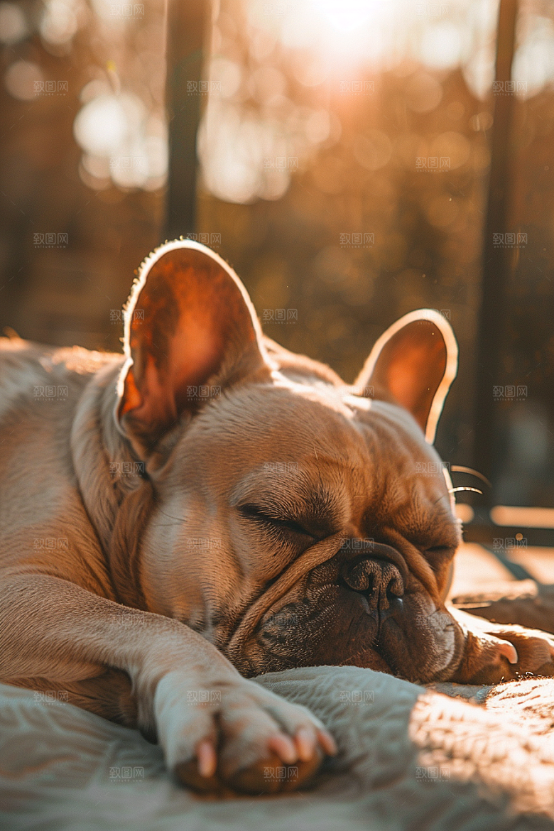 法国斗牛犬家居牧牛犬摄影图
