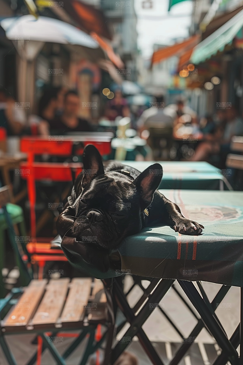 法国斗牛犬生活小狗摄影图