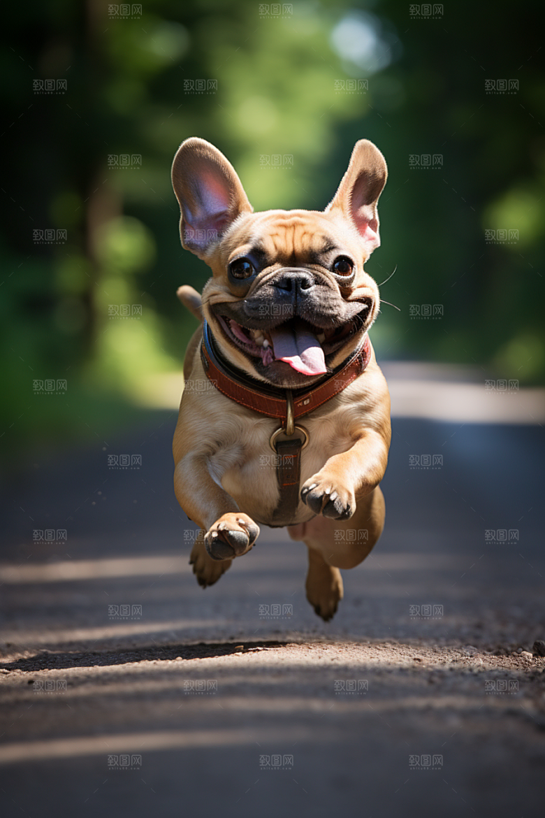 法国斗牛犬工作犬自然摄影图