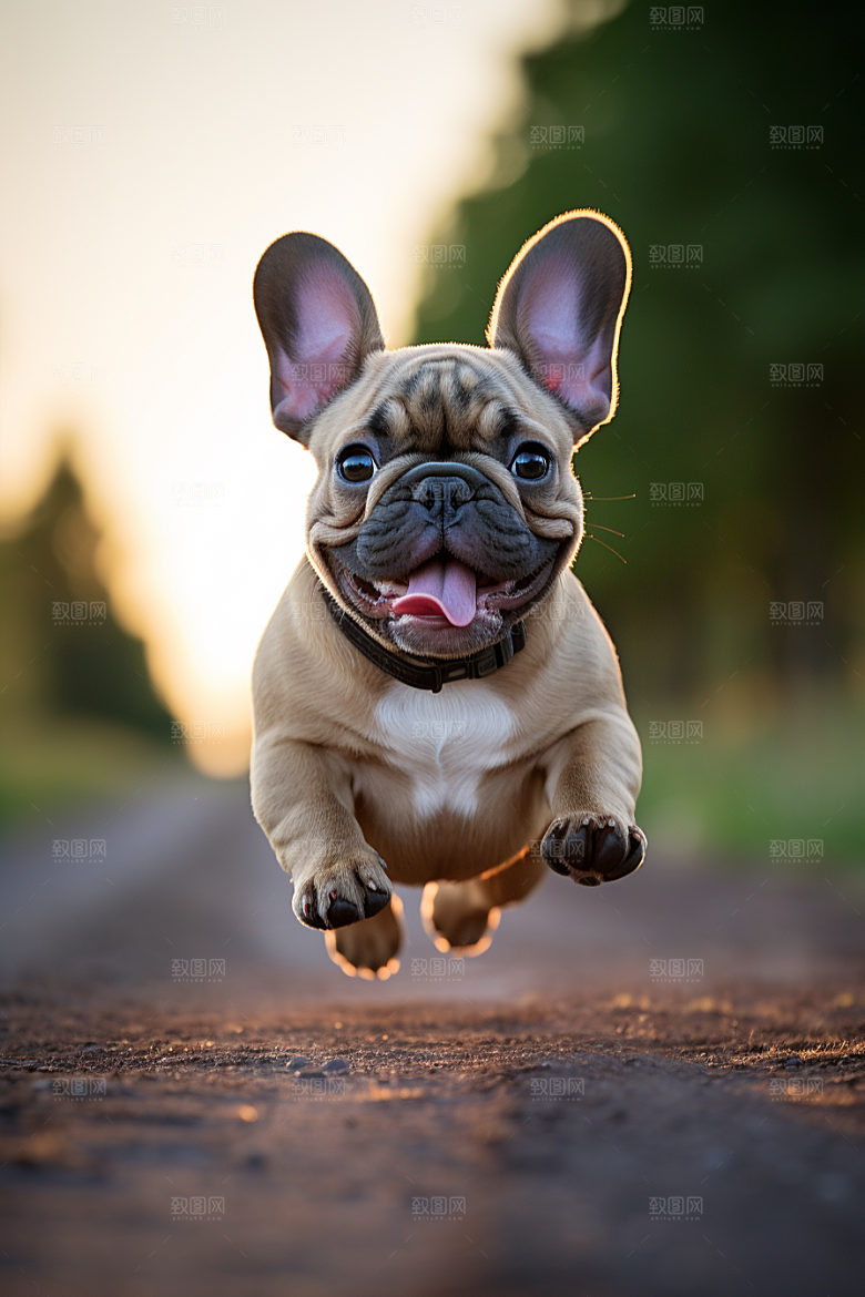 法国斗牛犬工作犬高清摄影图