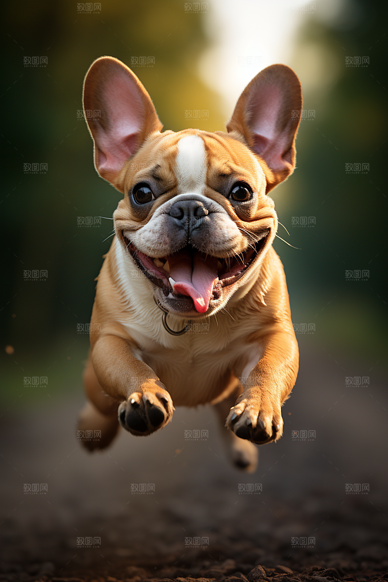 法国斗牛犬宠物自然摄影图