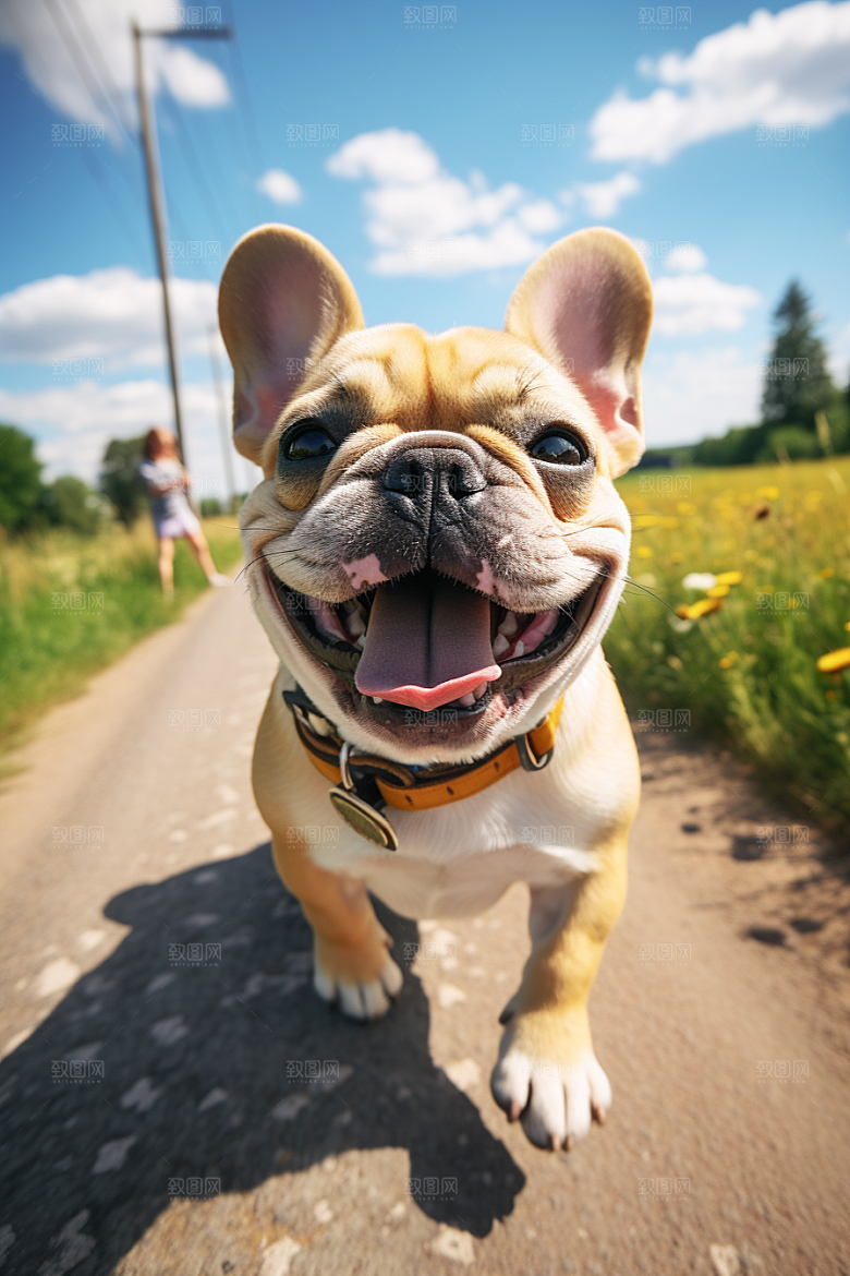 法国斗牛犬牧牛犬家居摄影图