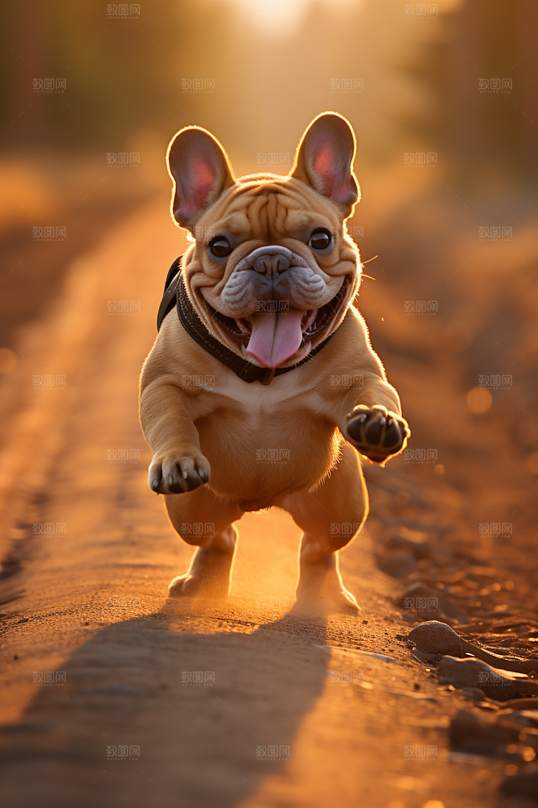 法国斗牛犬自然生活摄影图