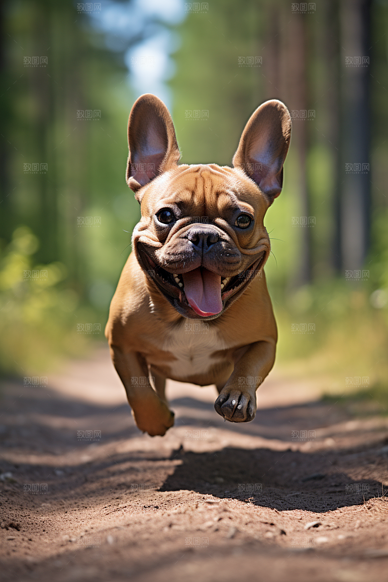 法国斗牛犬小狗工作犬摄影图
