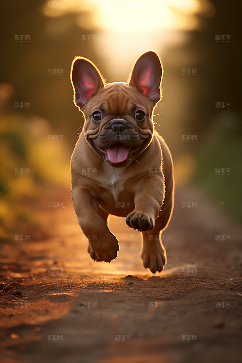 法国斗牛犬牧牛犬家居摄影图
