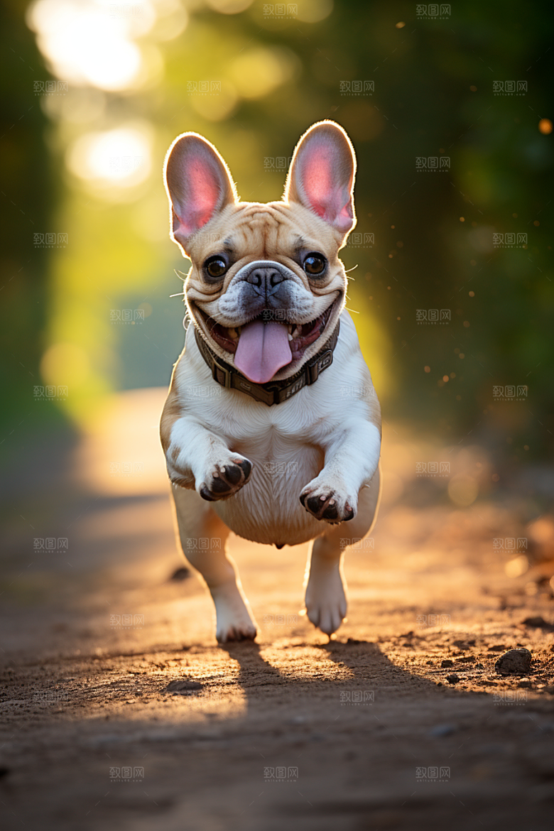 法国斗牛犬家居生活摄影图